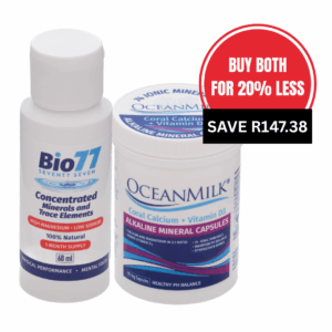 Combo Deal – Bio77® Concentrated Minerals 60 ml PLUS OCEANMILK® – Alkaline Mineral Capsules
